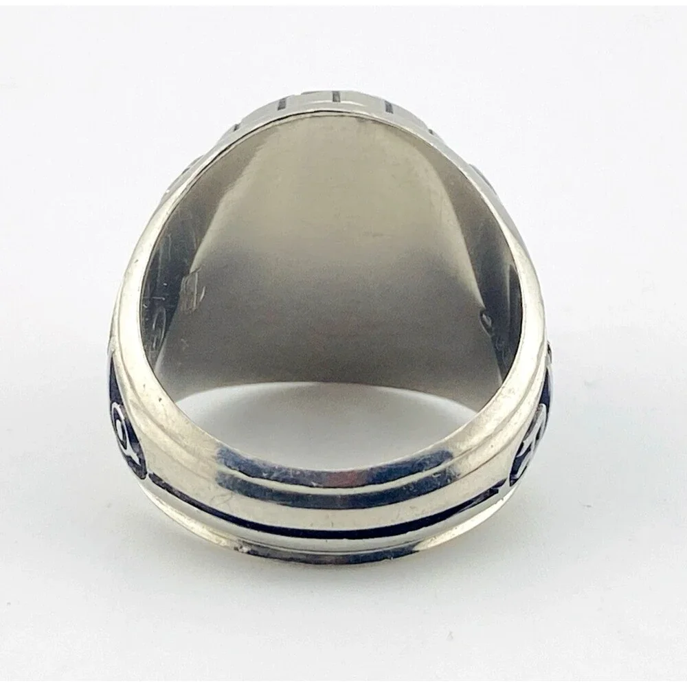 Roxbury High Men’s School Ring Green Stone 1983 Sz 9 Jostens LTM Gaels Tennis